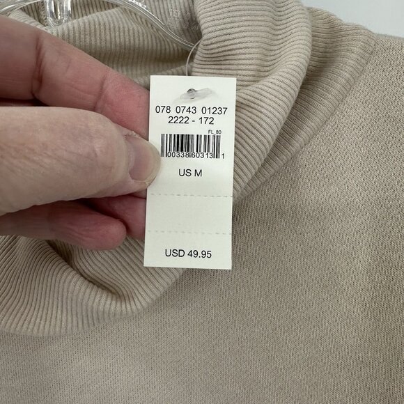NEW AERIE turtleneck sweater pullover long sleeve sweatshirt beige oversized M - Picture 6 of 8